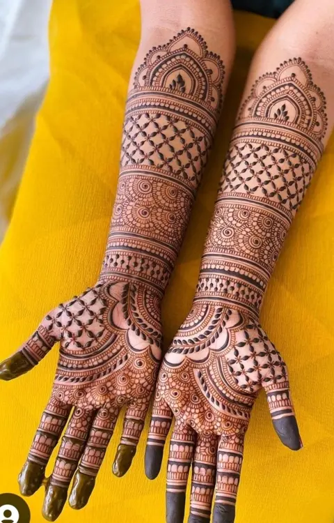 arabic bridal figure arm mehndi design