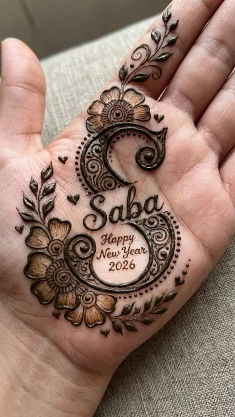arabic bridal name back hand mehndi design
