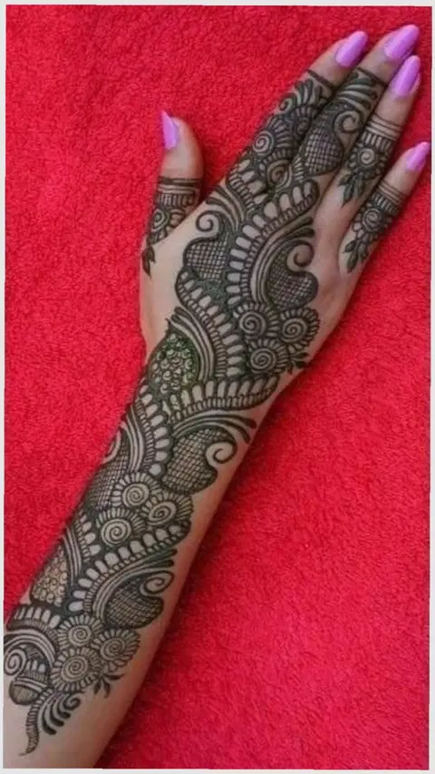 arabic bridal jaal back hand mehndi design