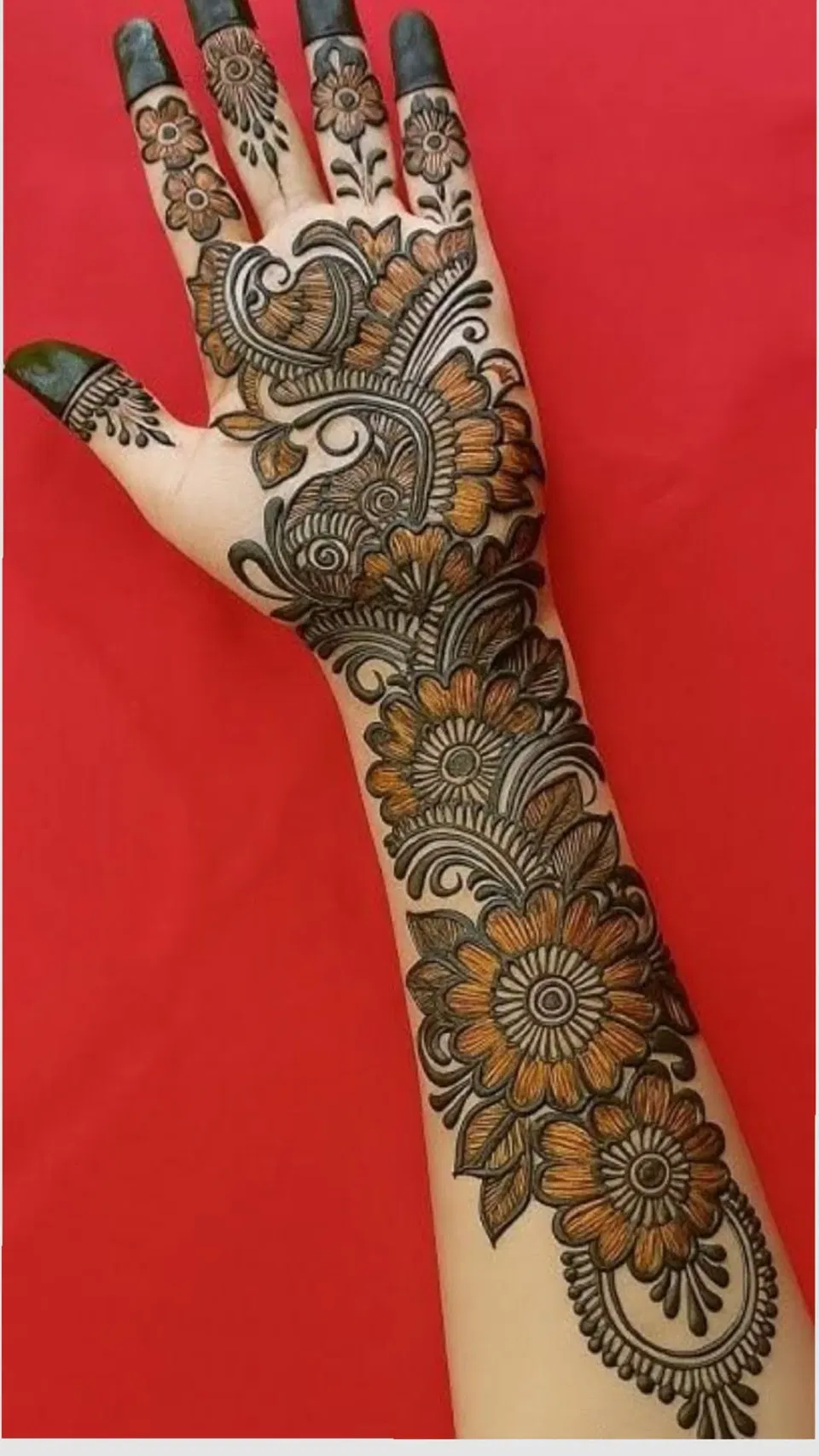 Arabic Bridal Arm Mehndi Design with Deity