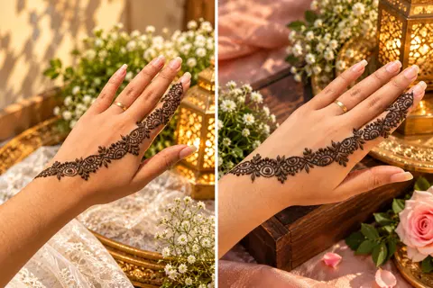 simple jaal back hand mehndi design