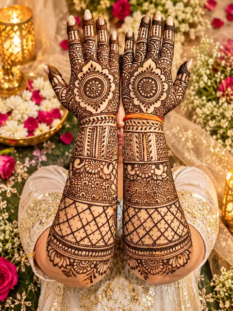 bridal back hand mehndi design