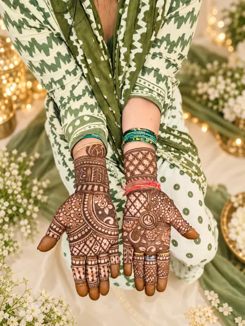 front hand mehndi design