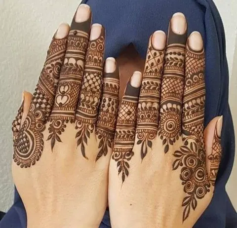 arabic royal finger mehndi design
