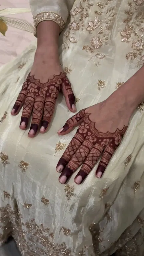 aesthetic royal jaal back hand mehndi design