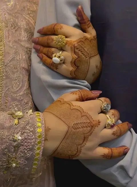 aesthetic royal heart back hand mehndi design
