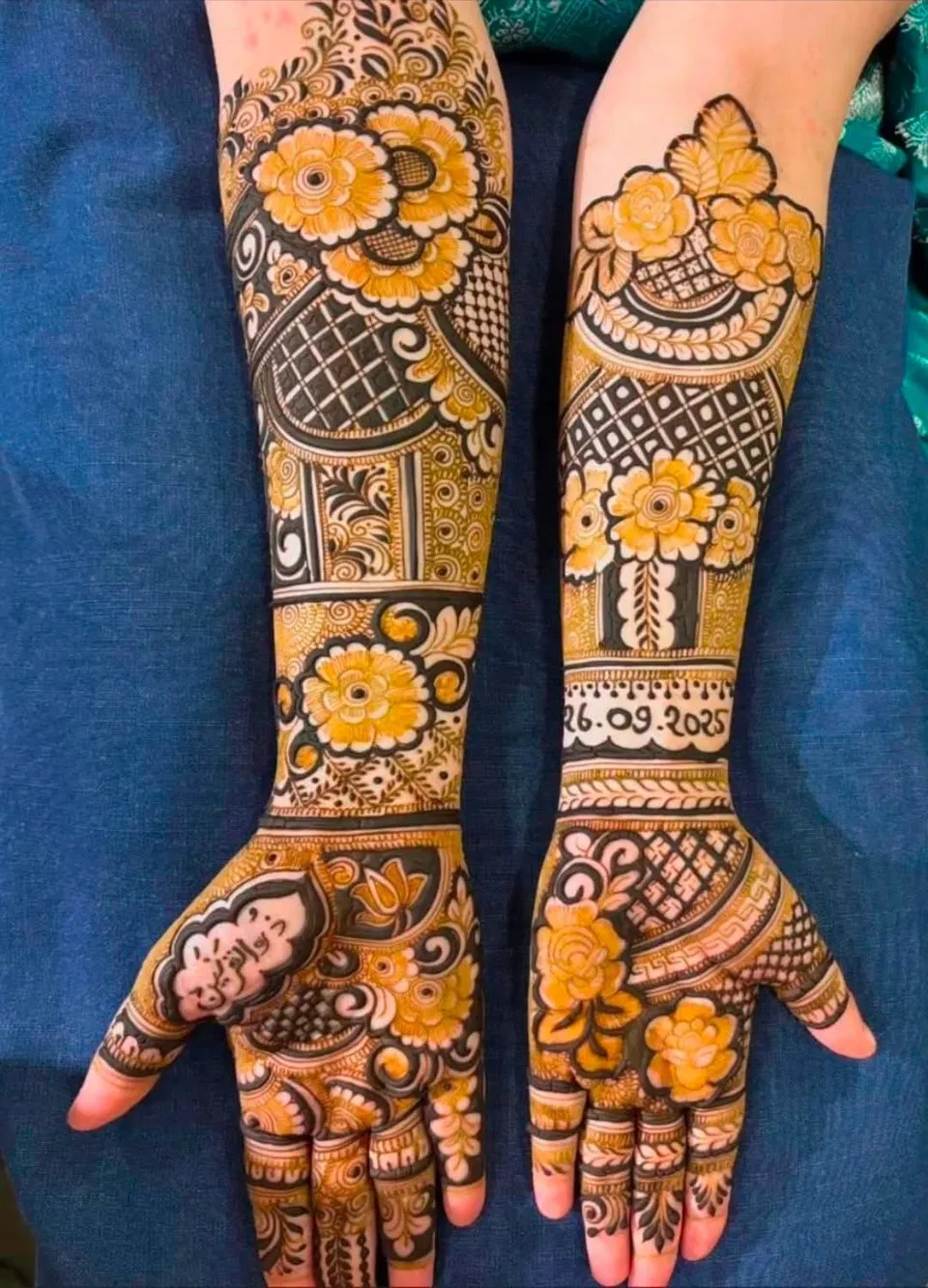 Front Hand Mehndi Design with Figures