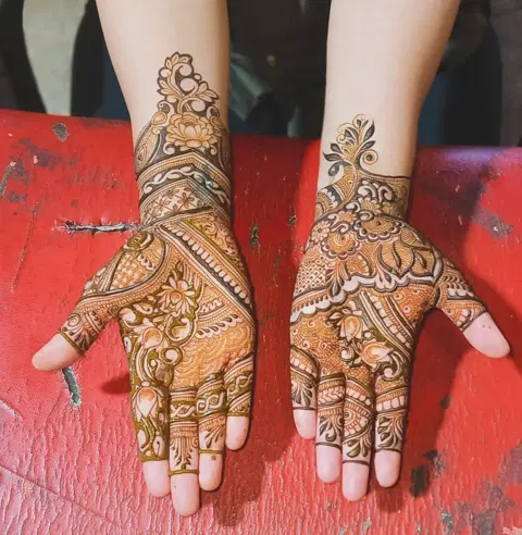 indian jaal full hand mehndi design