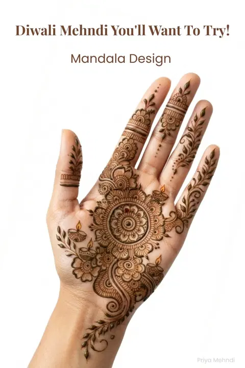 simple circle front hand mehndi design
