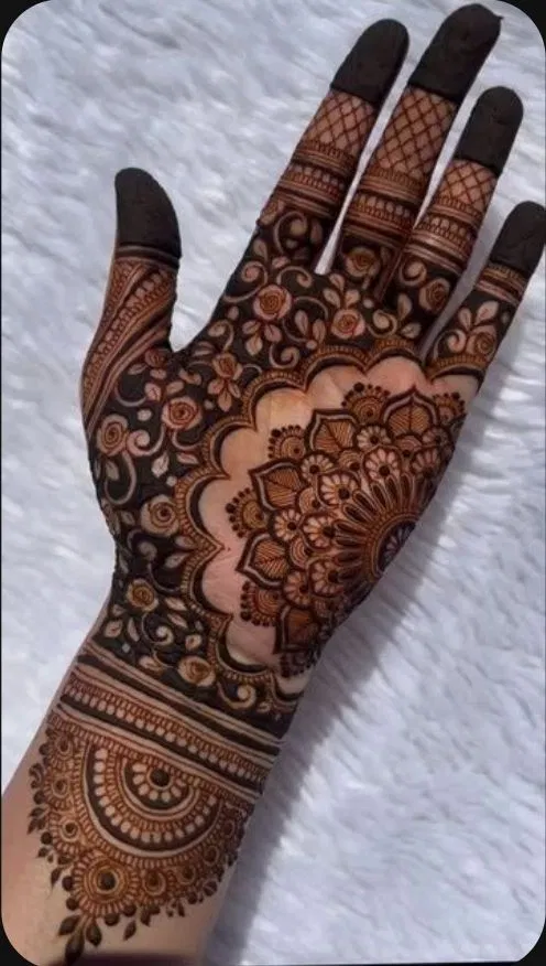 Heavy Aesthetic Front Hand Mehndi Design