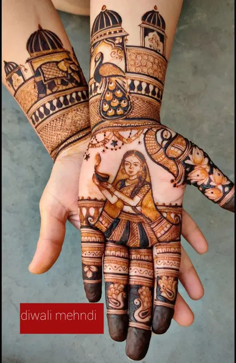 stylish figure front hand mehndi design