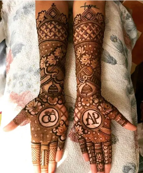 bridal indian figure full hand mehndi design