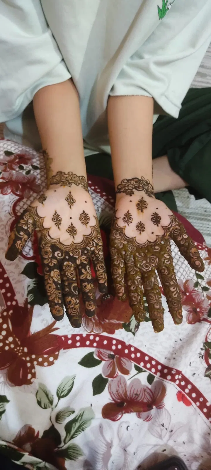 Bridal Full Hand Mehndi Design with Hearts