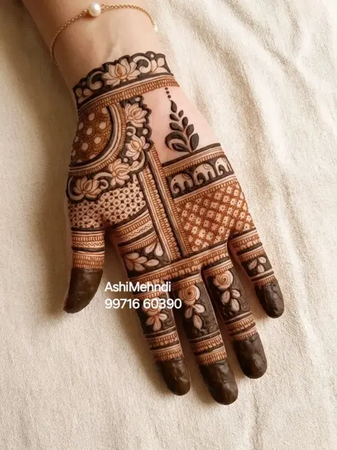 front hand mehndi design