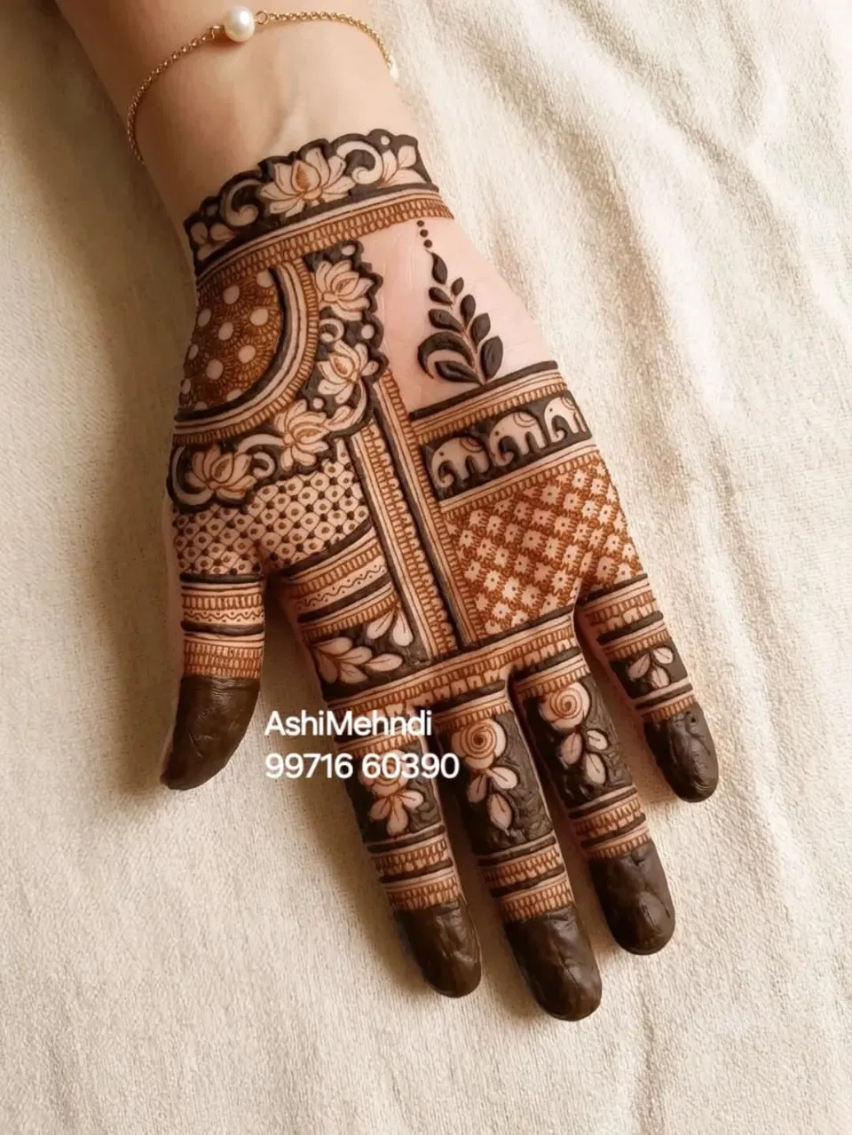 Front Hand Mehndi Design for Raksha Bandhan