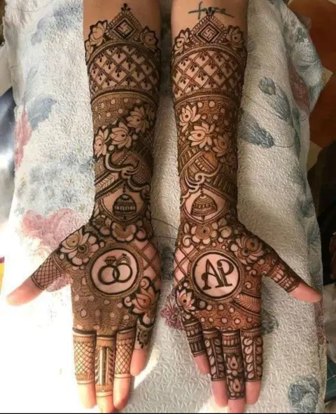 bridal indian figure full hand mehndi design