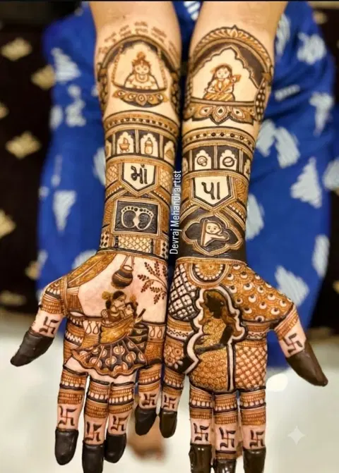 arabic bridal figure full hand mehndi design