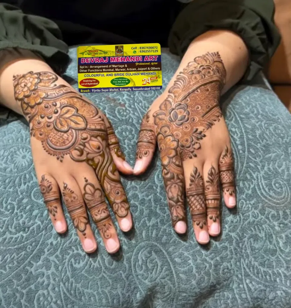 Indian Back Hand Mehndi Design (2)