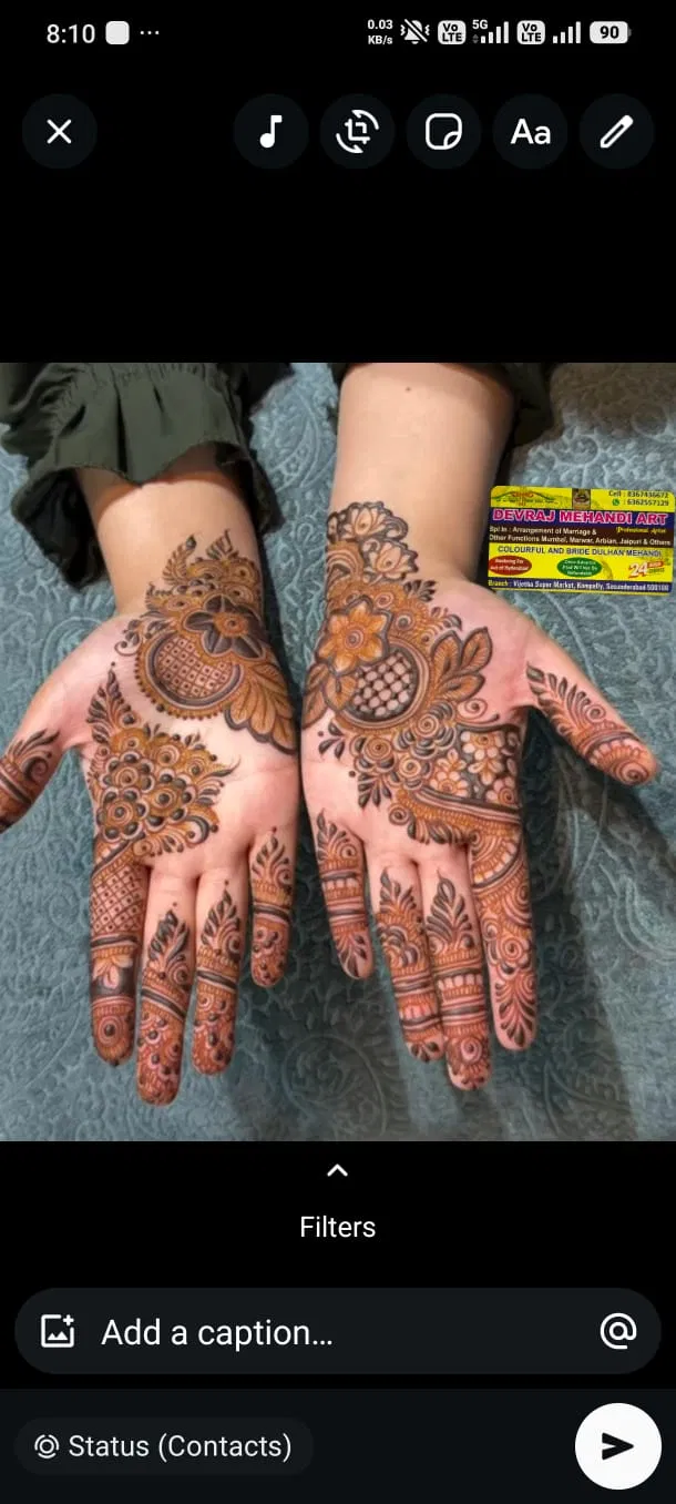 Indian Simple Front Hand Mehndi Design (2)