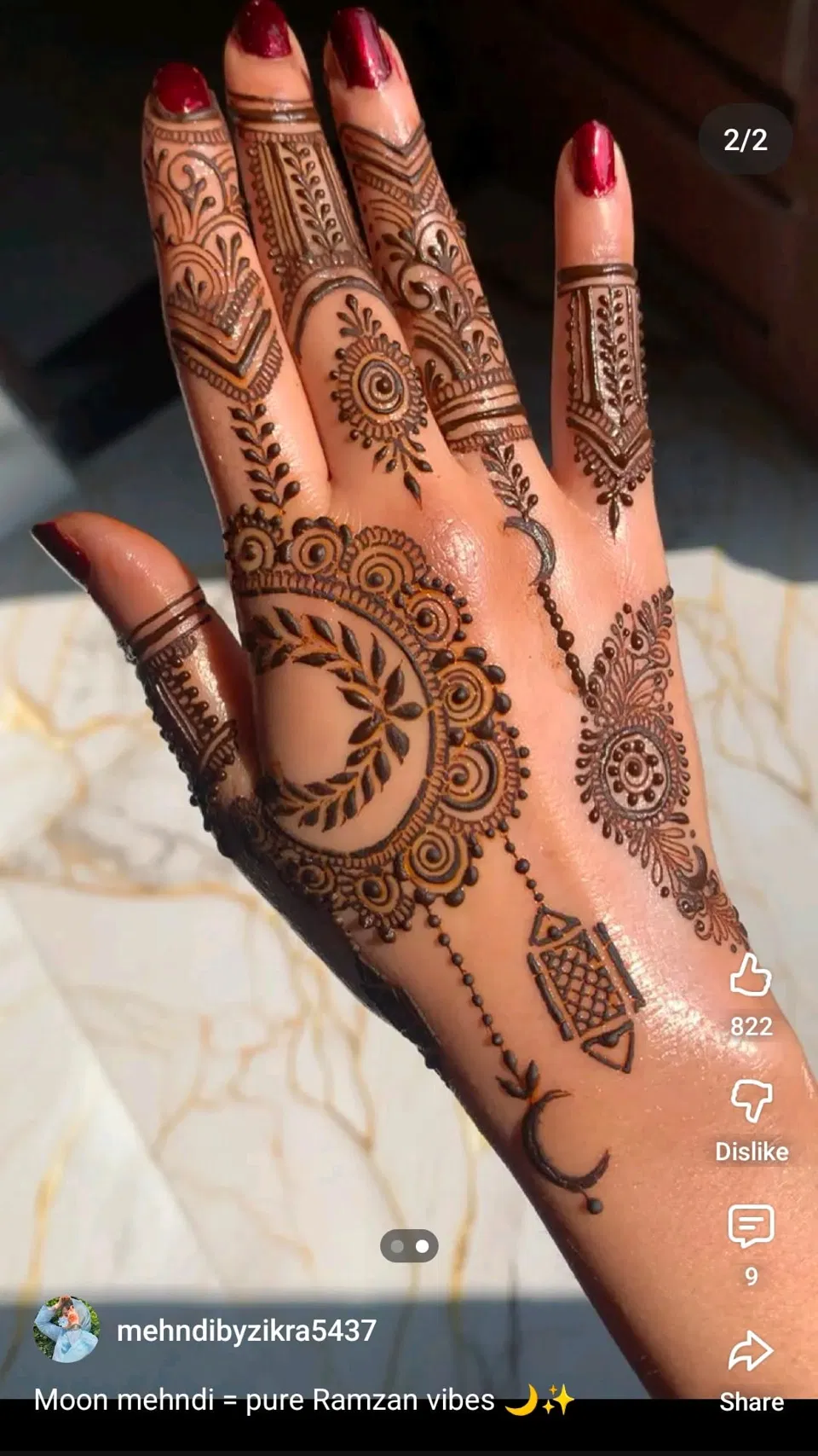 Simple Stylish Back Hand Mehndi Design with Moon for Raksha Bandhan