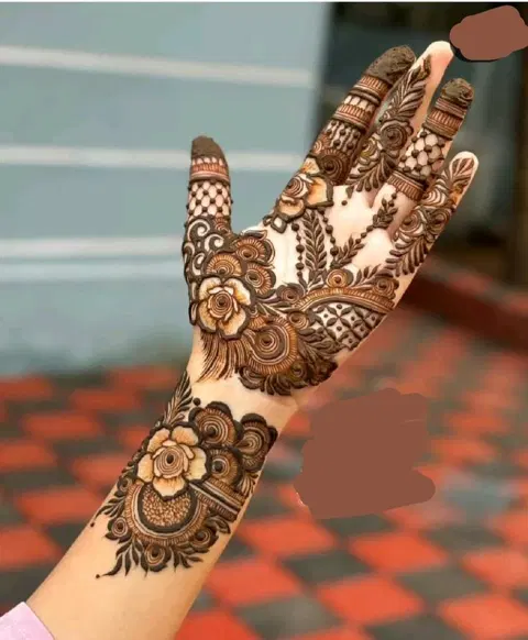 arabic dubai flower front hand mehndi design