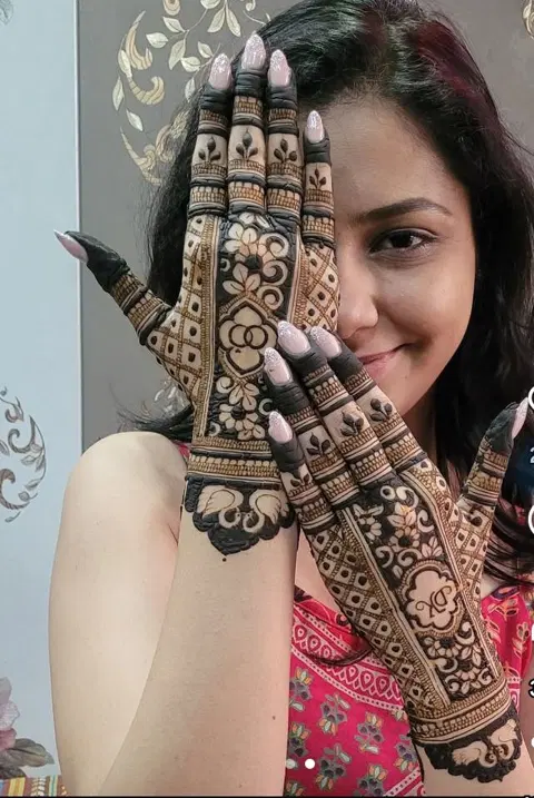 bridal simple finger mehndi design