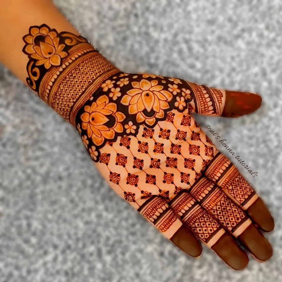 Aesthetic Stylish Back Hand Mehndi Design for Raksha Bandhan