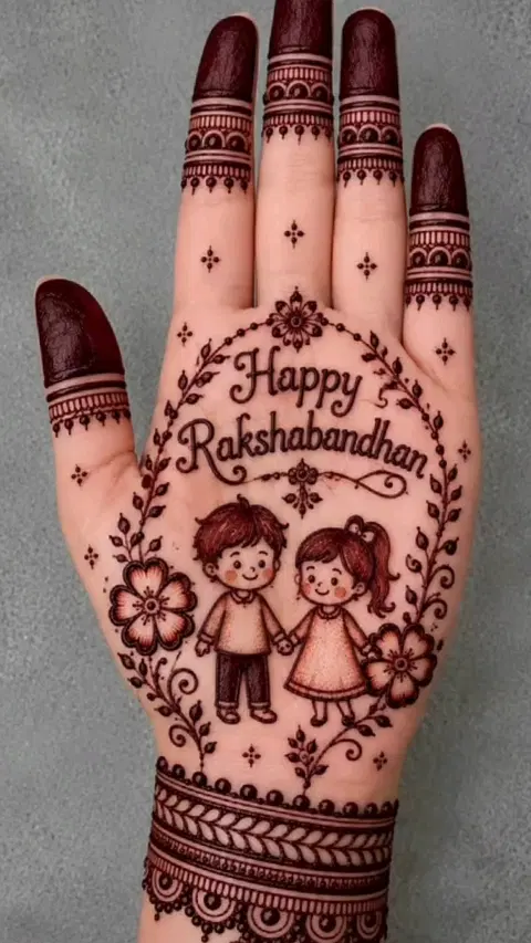 aesthetic stylish circle back hand mehndi design