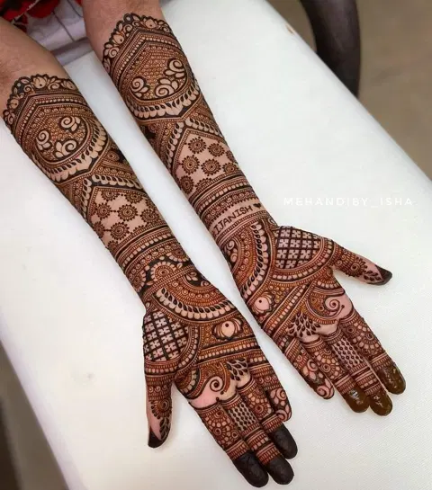 bridal stylish figure full hand mehndi design
