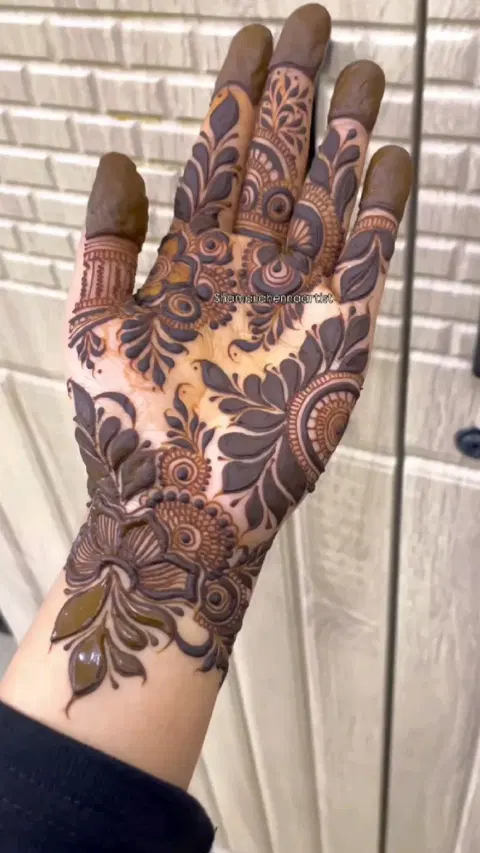 arabic dubai flower front hand mehndi design