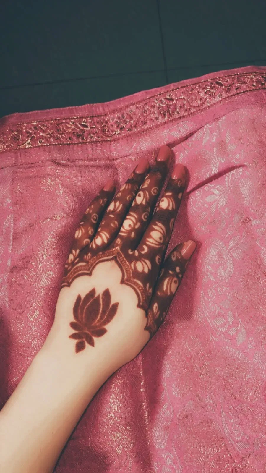 Mehndi Design with Lotus for Sawan