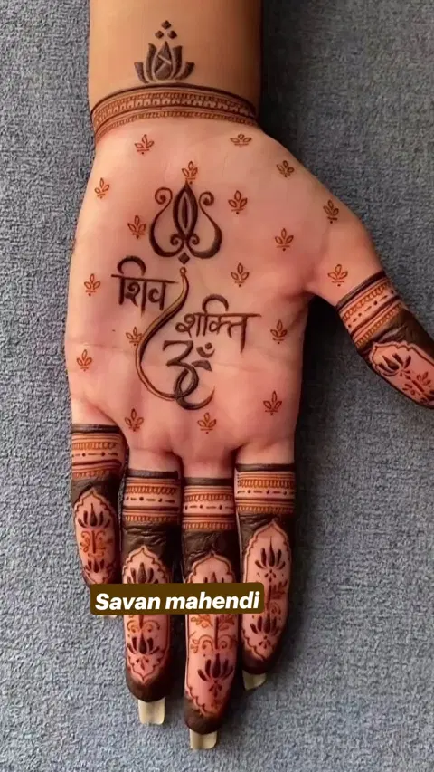simple circle front hand mehndi design