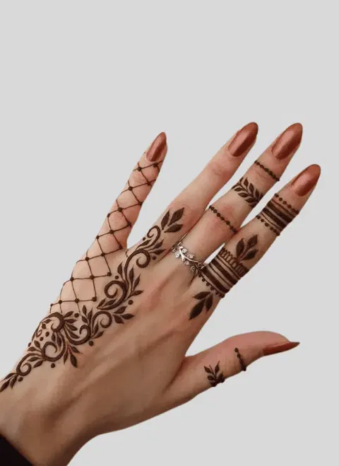 arabic simple bel finger mehndi design