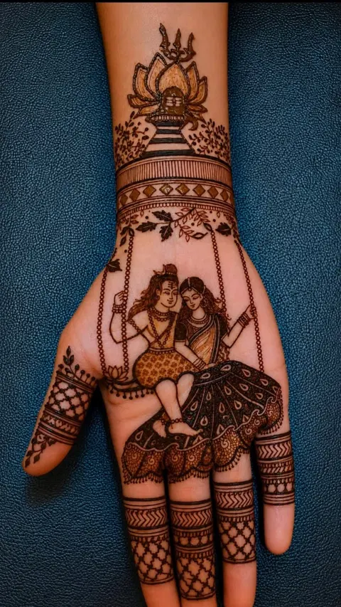 bridal stylish figure front hand mehndi design
