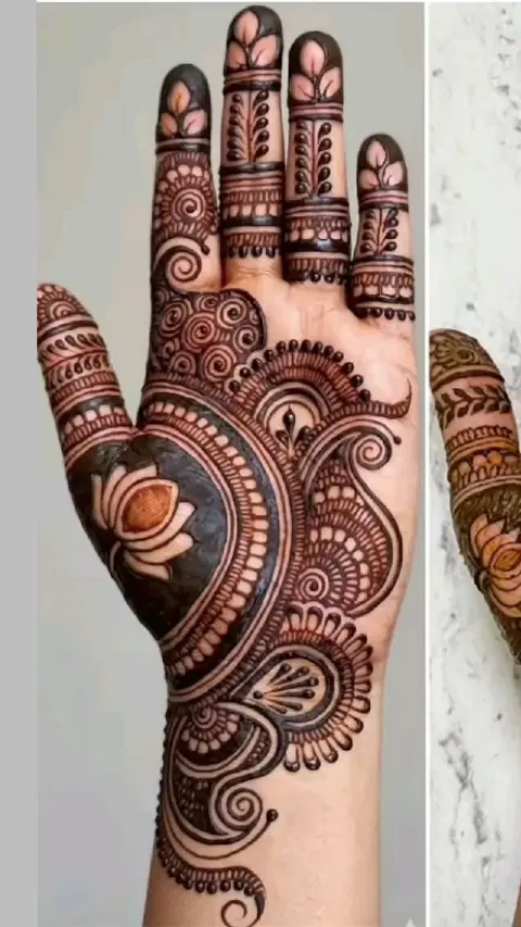 aesthetic bridal peacock front hand mehndi design