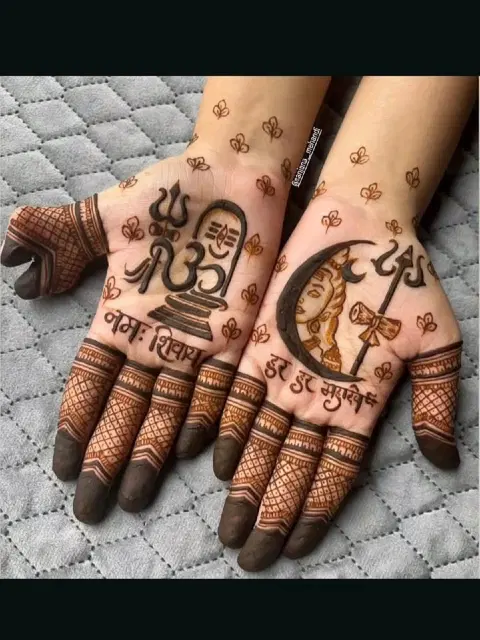 bridal deity finger mehndi design