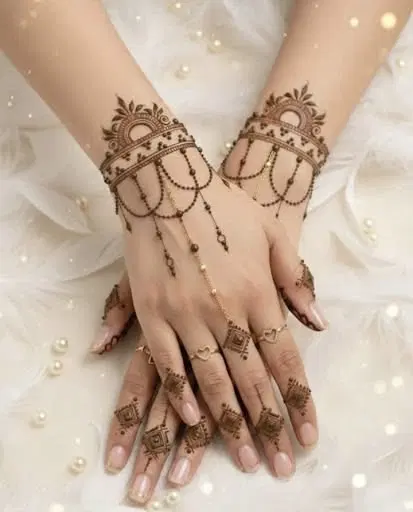 dubai simple jaal back hand mehndi design