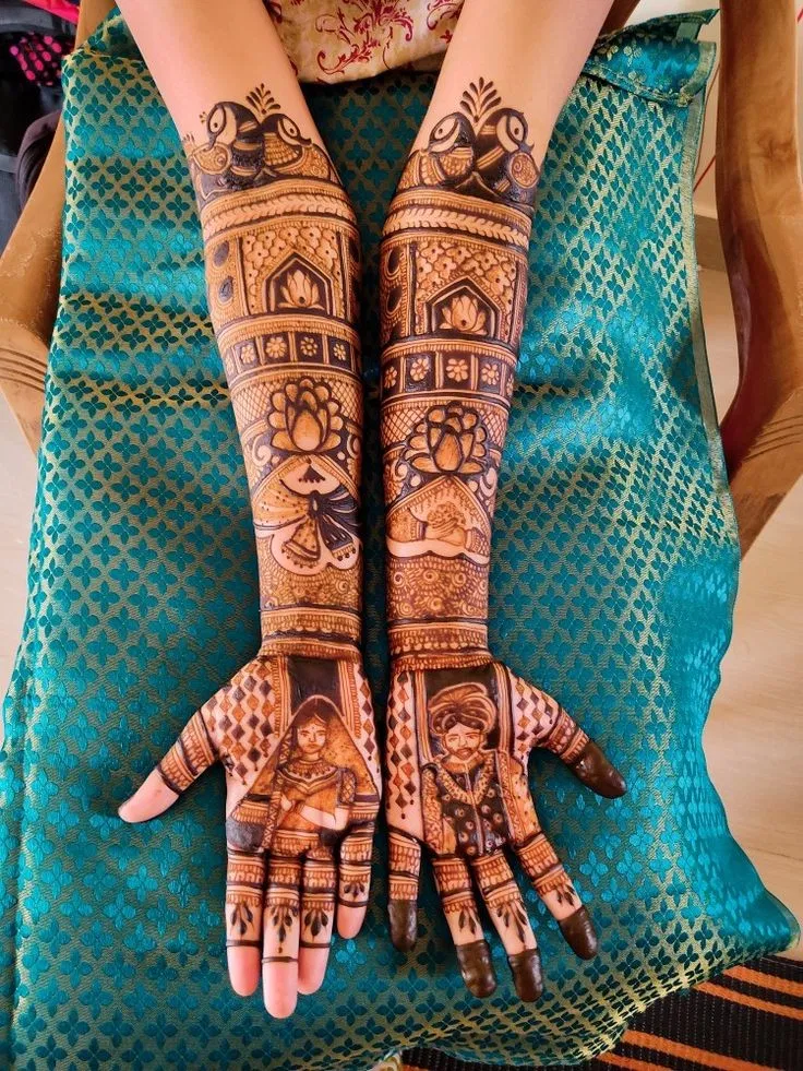 Bridal Indian Front Hand Mehndi Design with Figures (12)