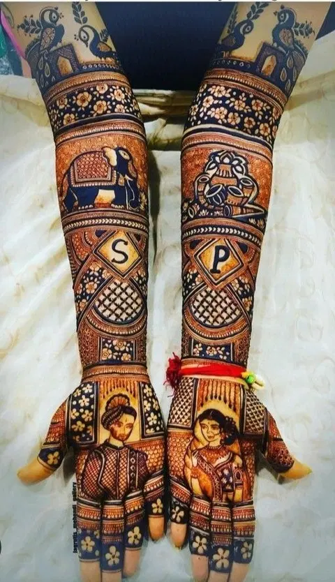 bridal deity foot mehndi design