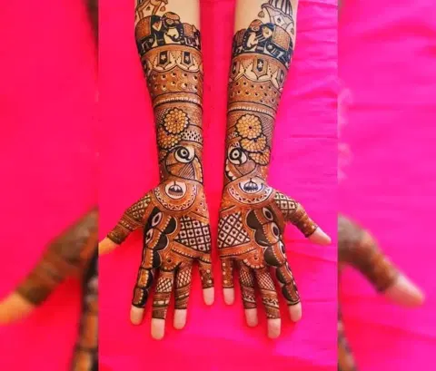 simple figure front hand mehndi design