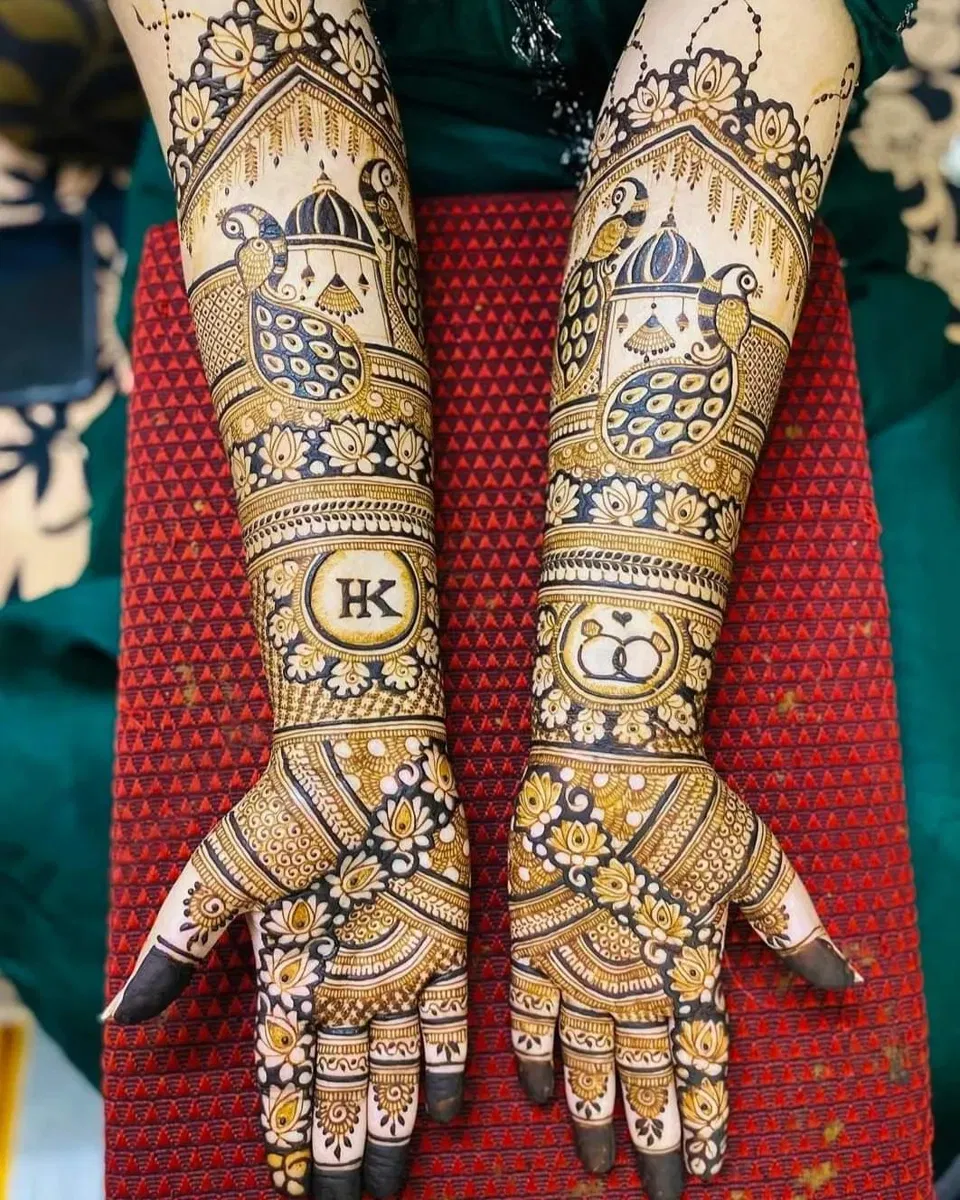 Indian Front Hand Mehndi Design with Figures