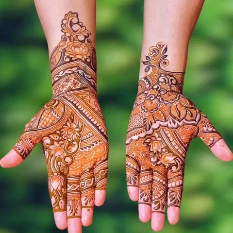 flower front hand mehndi design