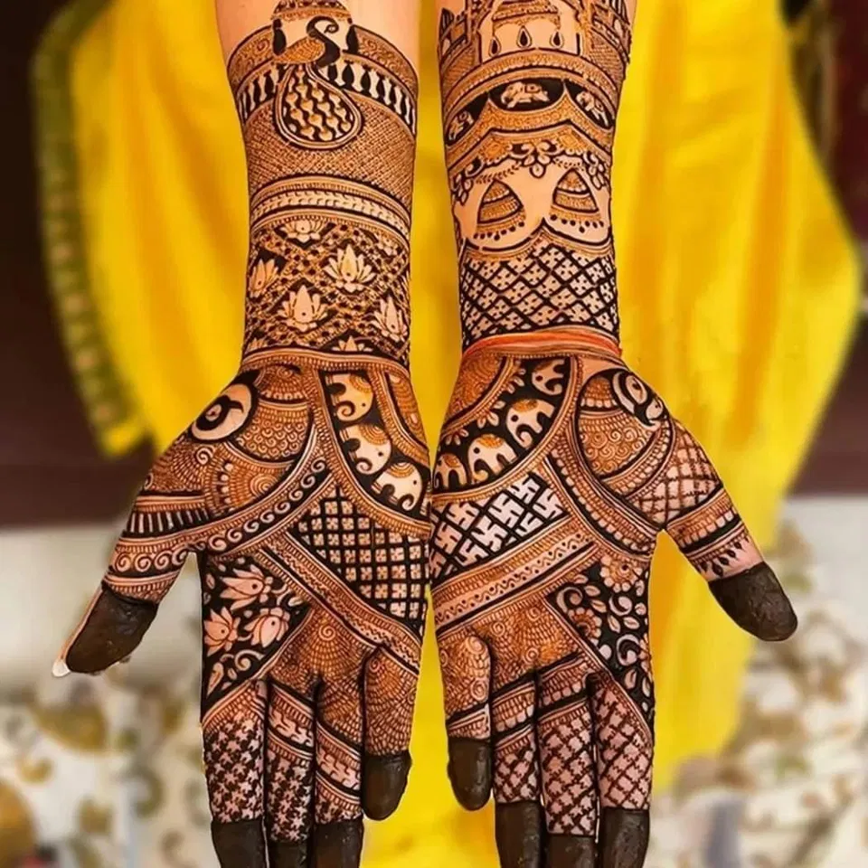 Bridal Indian Front Hand Mehndi Design with Figures (13)