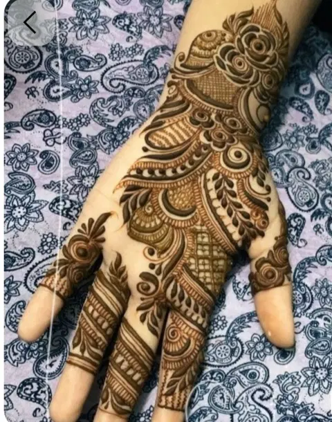 aesthetic arabic bel front hand mehndi design