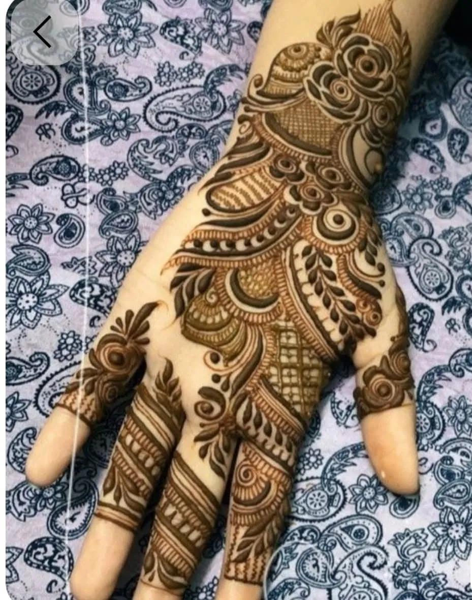 Aesthetic Arabic Front Hand Mehndi Design with Bel