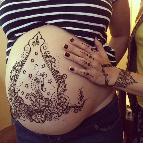 Aesthetic Simple Back Hand Mehndi Design with Moon and Peacock