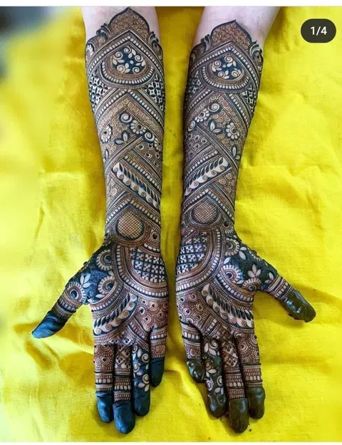 indian figure full hand mehndi design