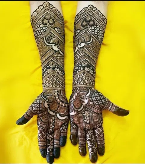indian figure full hand mehndi design