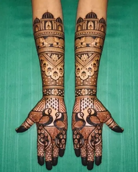 indian figure front hand mehndi design
