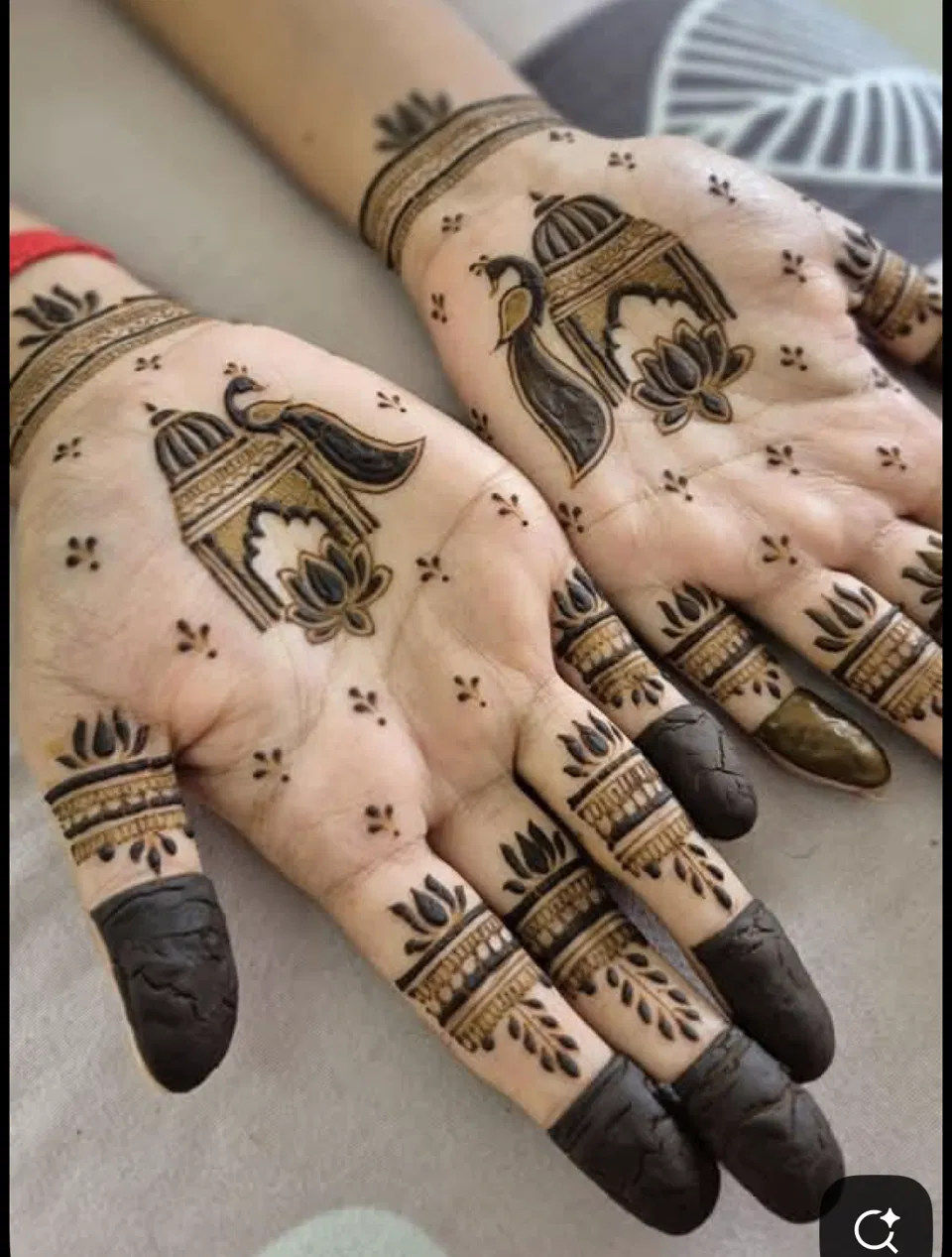 Aesthetic Indian Front Hand Mehndi Design with Deity